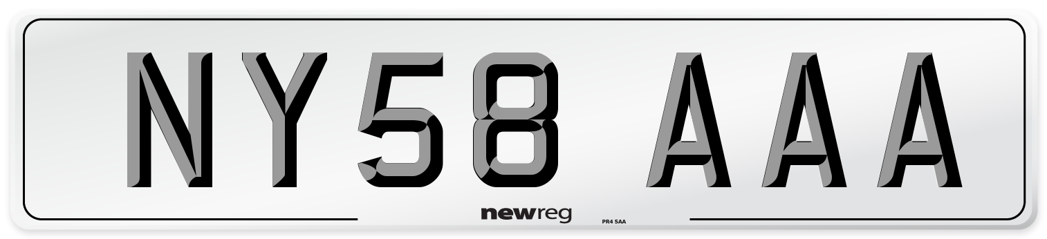 NY58 AAA Number Plate from New Reg